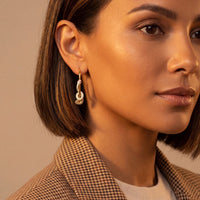 Cleopatra Serpent Snake Hoop Earrings Gold-2