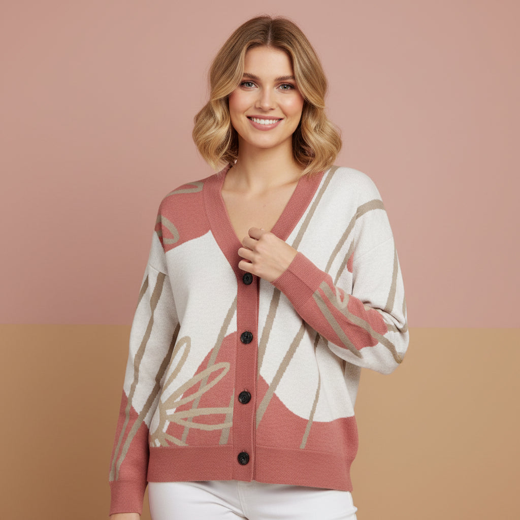 Cotton Cardigan Womens | Unisex Pretty Aesthetic Jacquard Knit