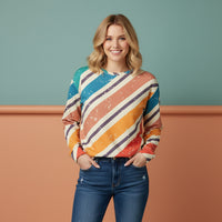 Stripe Sweater | Colorful Striped Aesthetic Unisex Pullover
