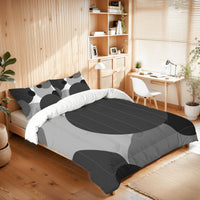 Abstract Geometric Black and Gray Bedding Set