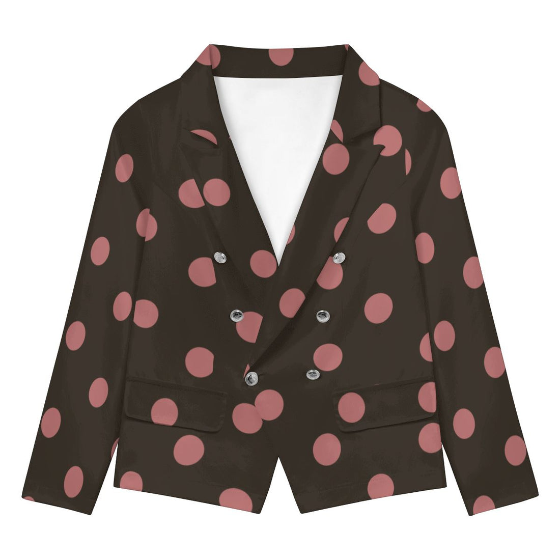 Brown Polka Dot Blazer Women&