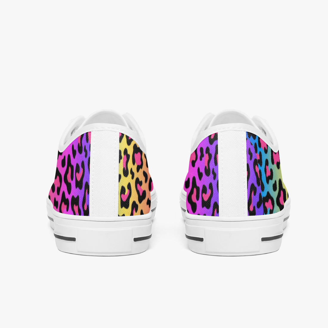 Leopard Print Trainers Womens Neon Electric Color Canvas Low Top Shoes