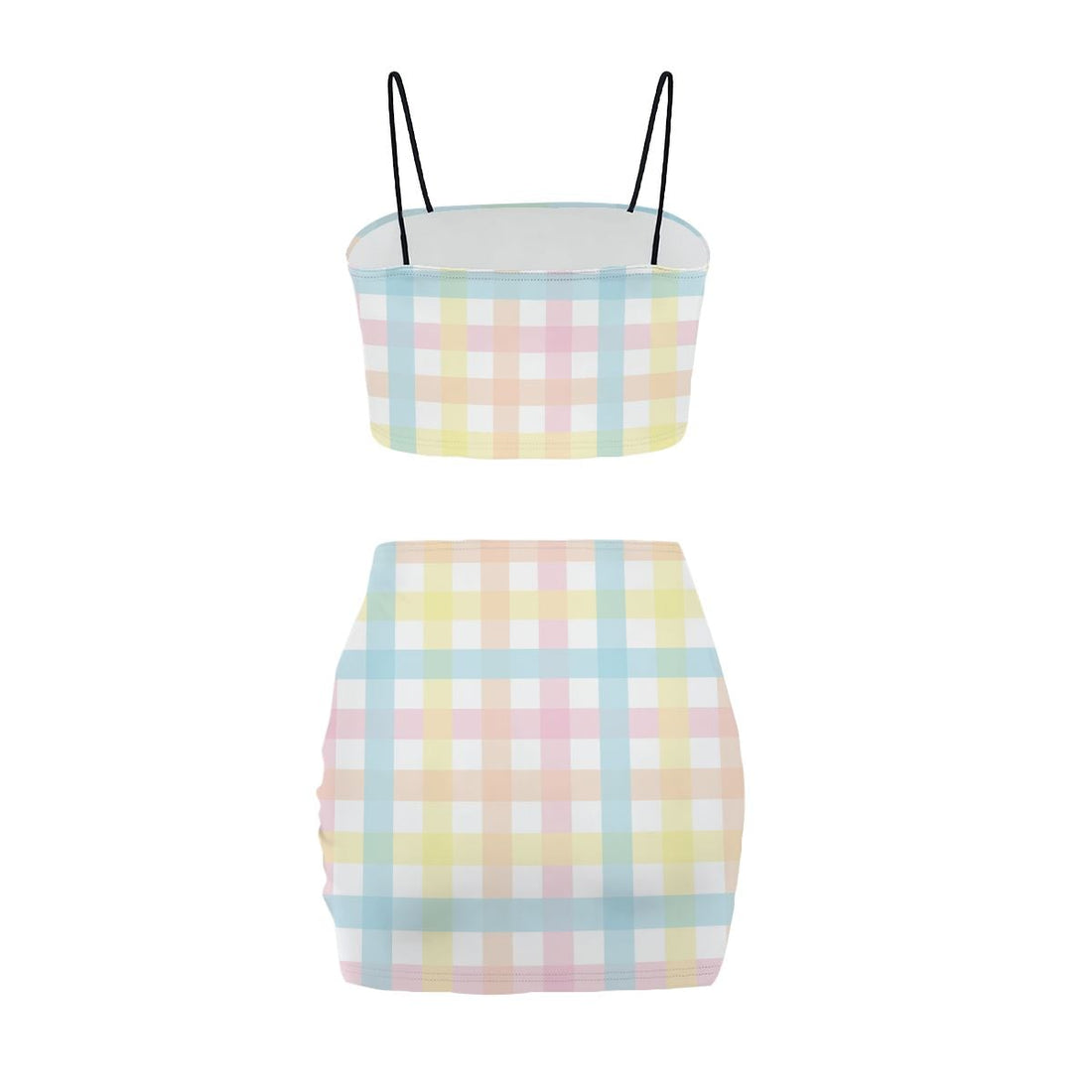 Pastel Multi Colour Gingham Co Ord Set - Women&