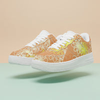 Orange Floral Sneakers | Floral Print Women's Shoes