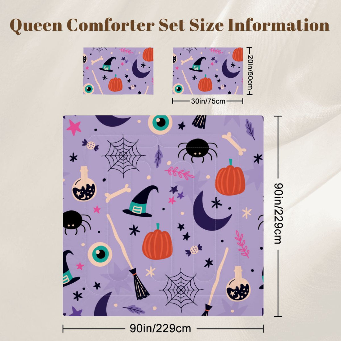 Purple Halloween Comforter Set Queen