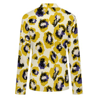 Yellow Leopard Print Buttoned Cardigan
