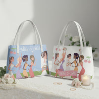 Custom "Something Blue" Leather Tote | Personalized Blue Cherry Handbag