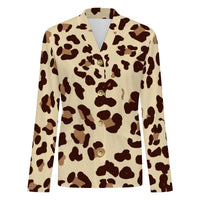 Beige Leopard Print Buttoned Cardigan