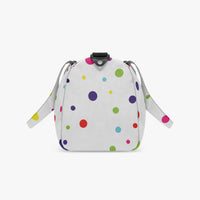Women's Multi-Colour Polka Dot White Canvas Sports Bag