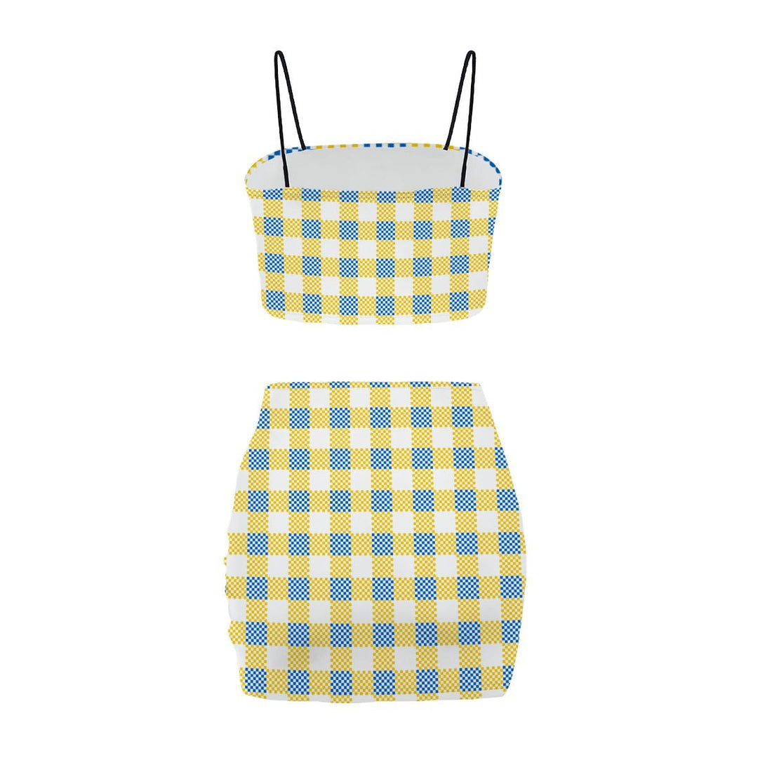 Yellow Blue and White Gingham Co Ord Set - Women&