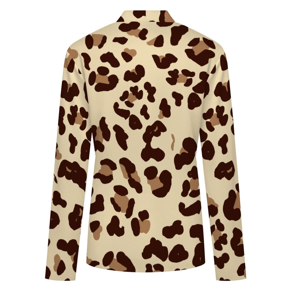 Beige Leopard Print Buttoned Cardigan