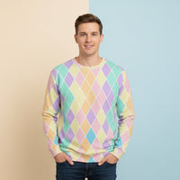 Diamond Pattern Sweater | Preppy Argyle Aesthetic Unisex Pullover