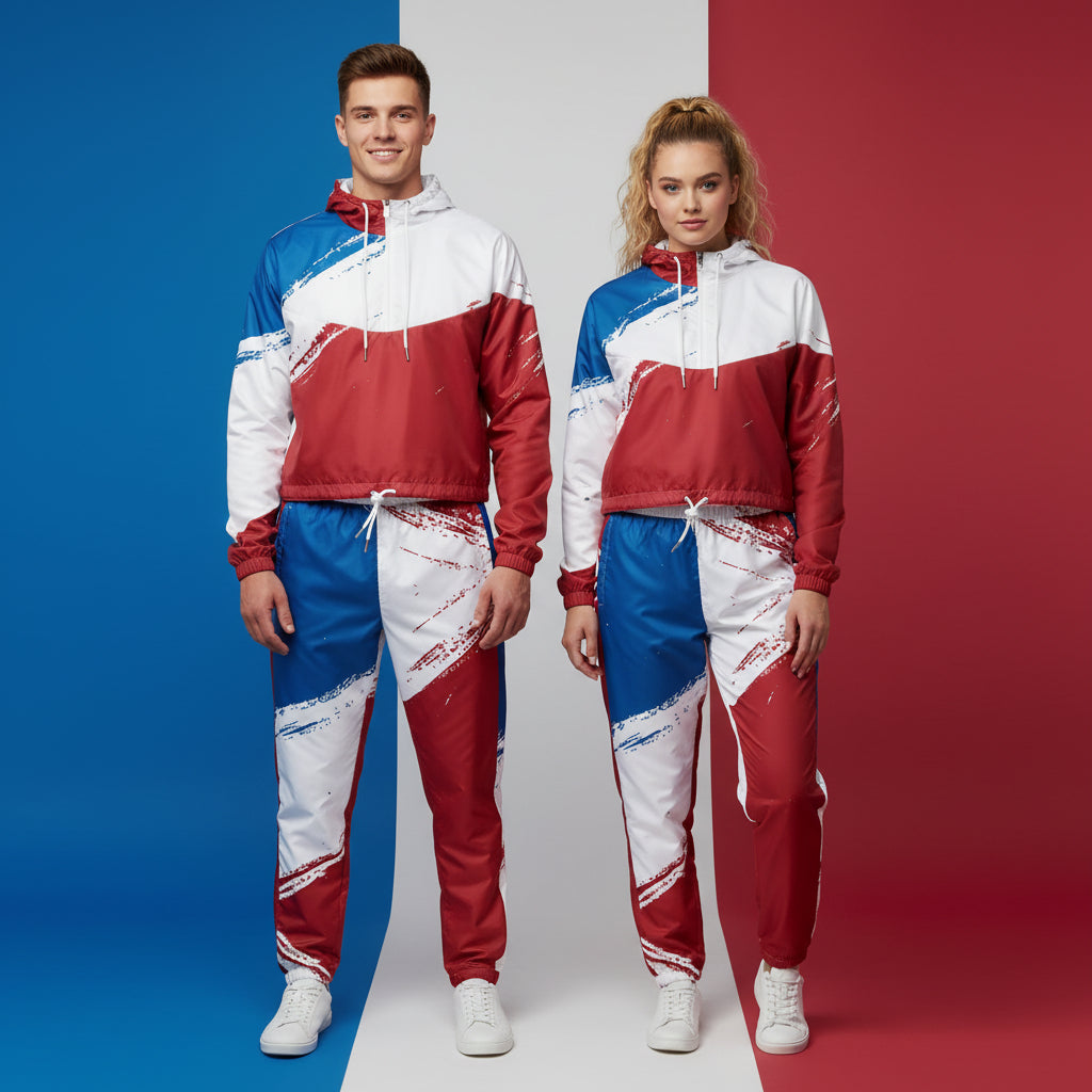 Red Blue And White Windbreaker | Women&