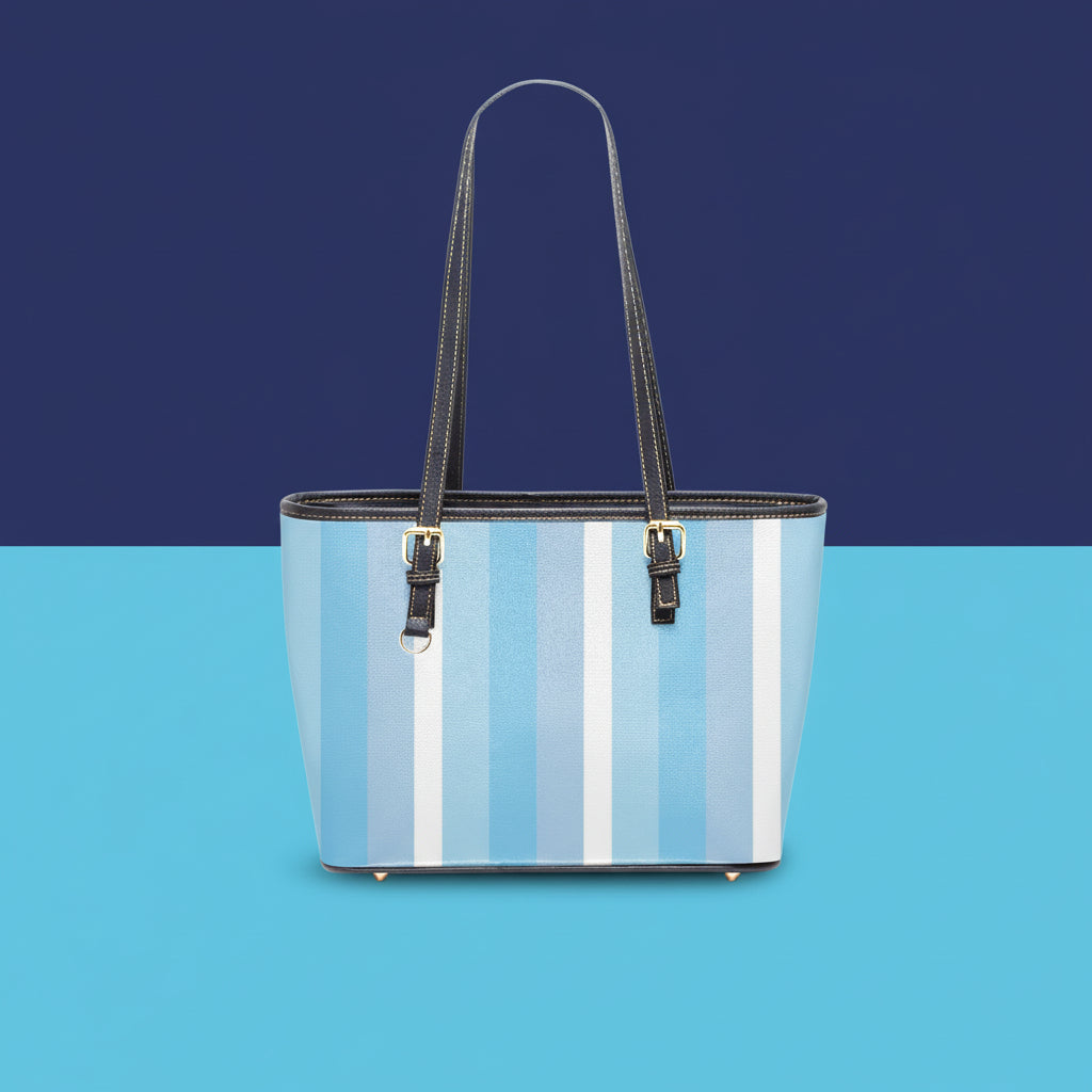 Blue And White Striped Handbags | Blue Leather Handbag