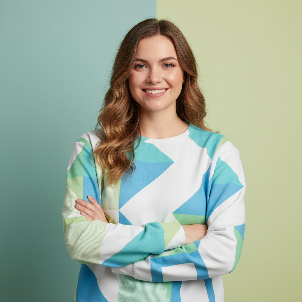 Geometric Print Sweater | Modern Aesthetic Pattern Unisex Pullover