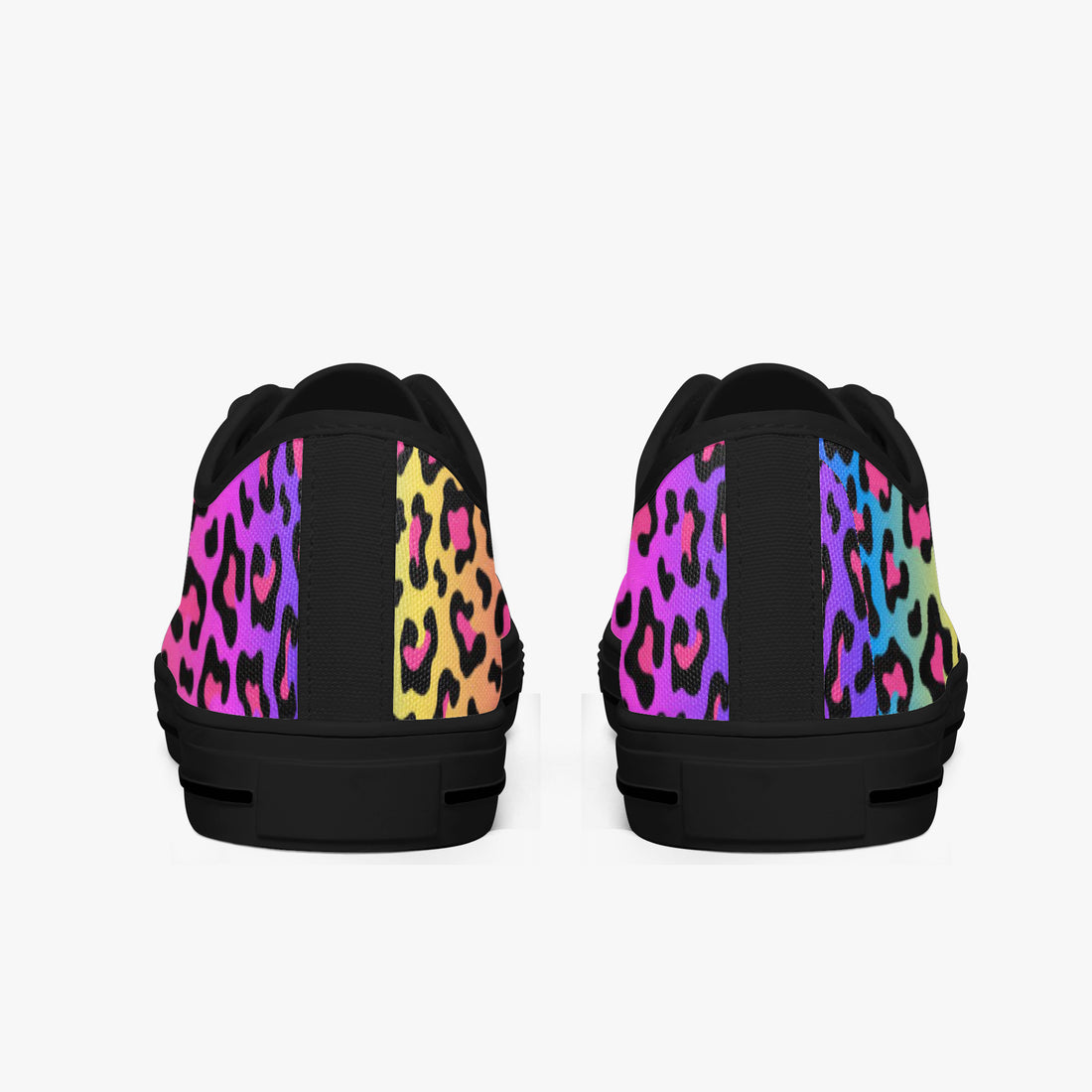 Leopard Print Trainers Womens Neon Electric Color Canvas Low Top Shoes