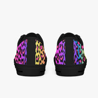 Leopard Print Trainers Womens Neon Electric Color Canvas Low Top Shoes