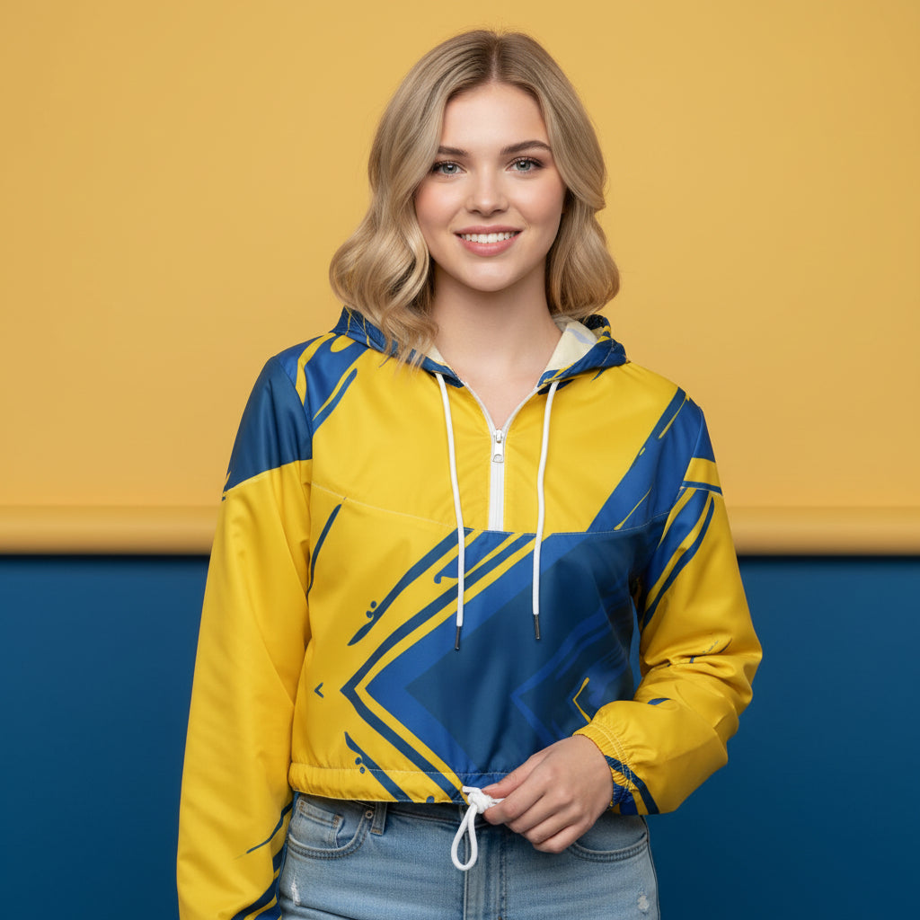Blue Yellow Windbreaker | Women&
