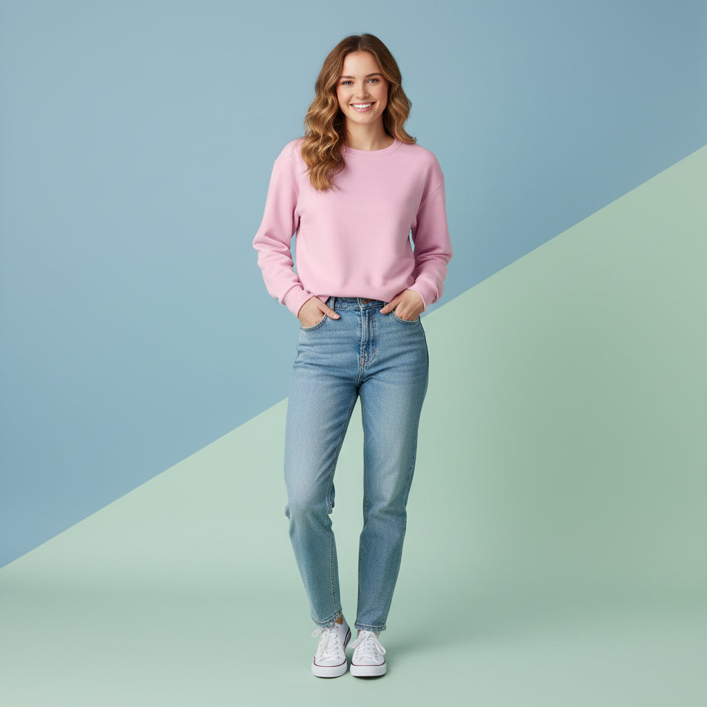 Light Pink Sweater | Aesthetic Pastel Pattern Unisex Pullover