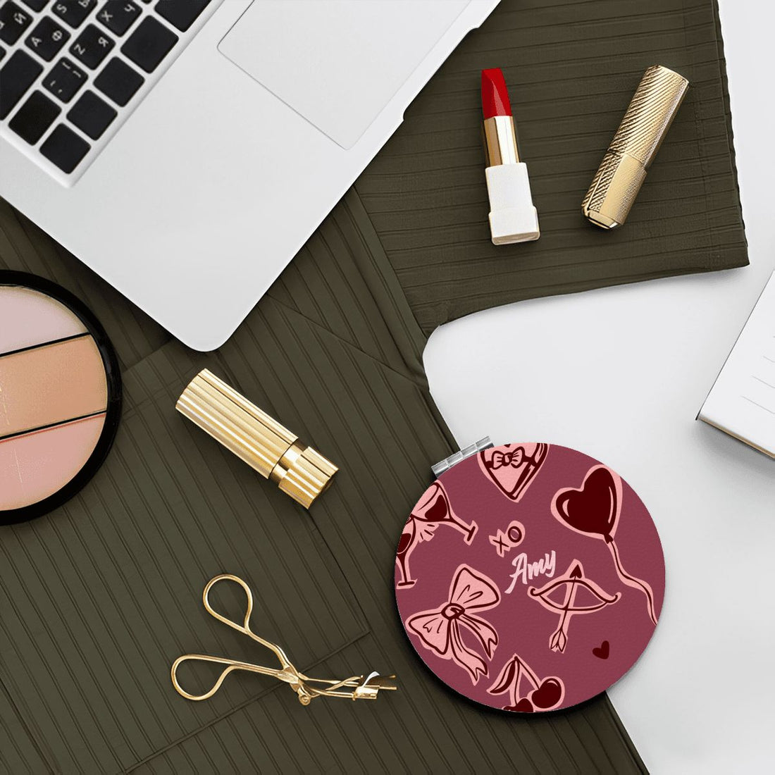 Custom Spa Gift Set | Romantic Cherry Ribbon & Bow Print Kit