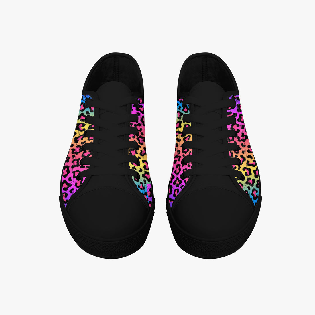 Leopard Print Trainers Womens Neon Electric Color Canvas Low Top Shoes