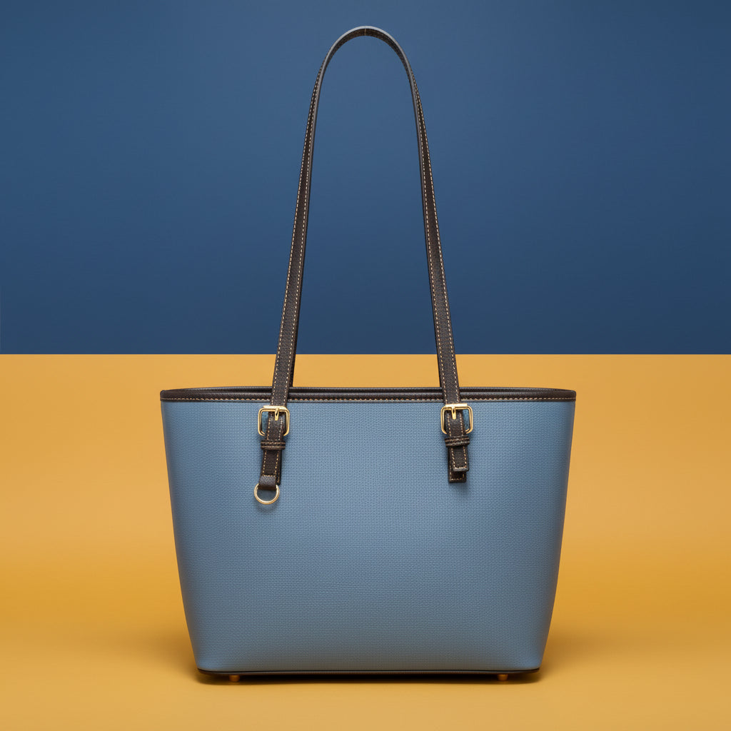 Dusty Blue Handbag | Blue Leather Handbag