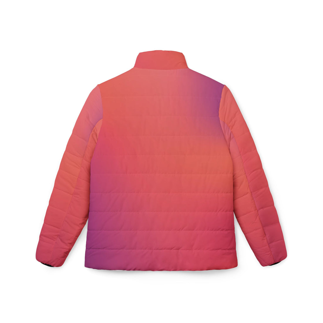 Ombre Puffer Coat | Purple and Orange Gradient Quilted Outerwear