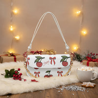Custom Red Cherry Underarm Bag | Y2K Shoulder Purse with Chain Strap