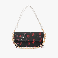 Shoulder Bag Black Small | Personalized Cherry Lips Underarm Purse