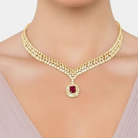 Countess Statement Ruby Necklace Gold-3