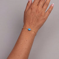 Oval Blue Opal Bracelet Gold-1