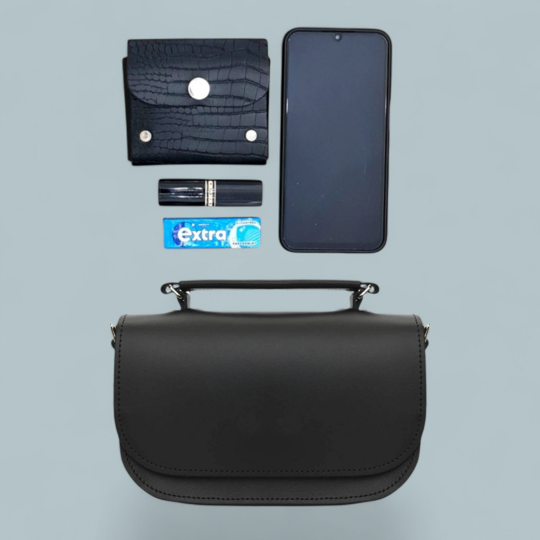 Aura Handmade Leather Bag - Black-4