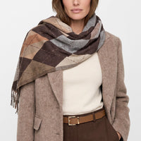 Brown Argyle Pattern Scarf-0