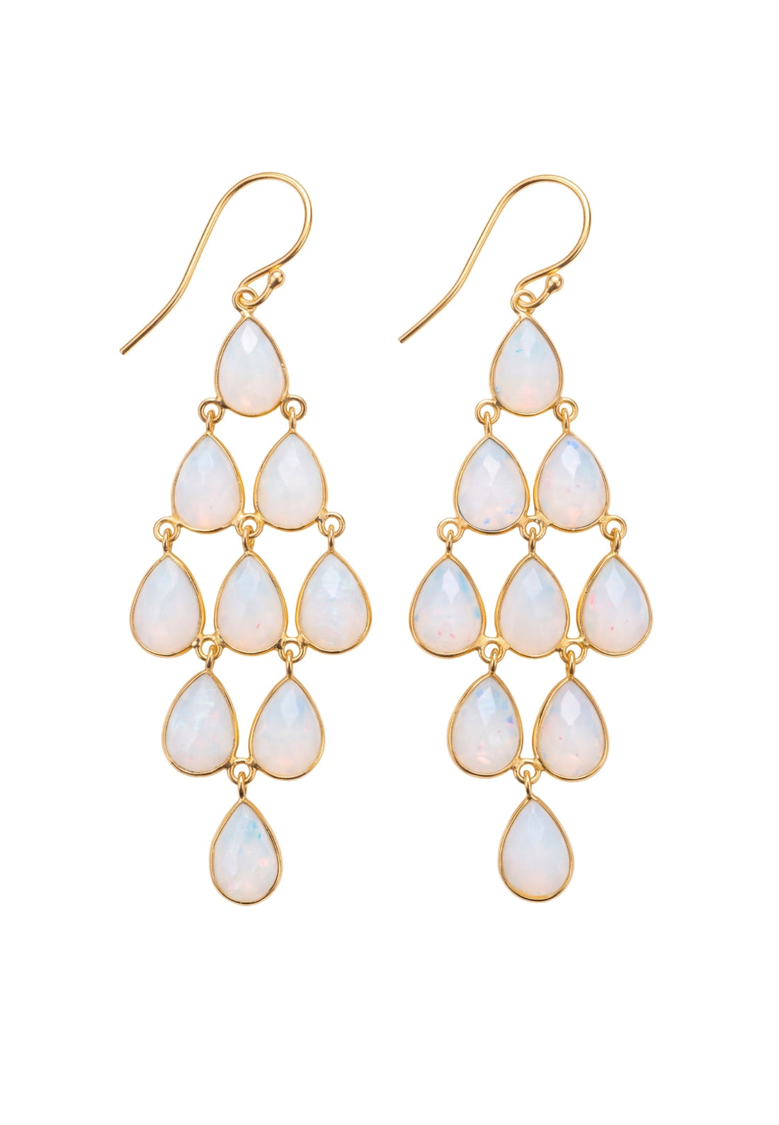 Erviola Gemstone Cascade Earrings Gold Opal-0