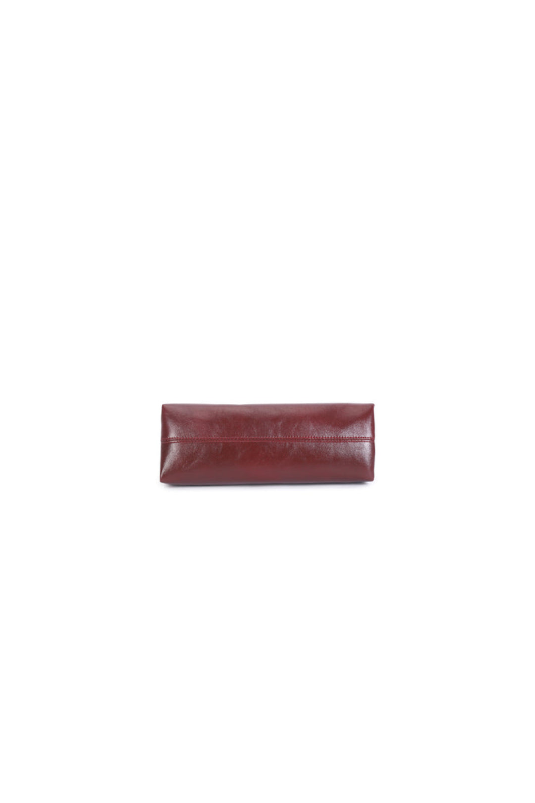 Burgundy shoulder bag front panel with horizontal seam