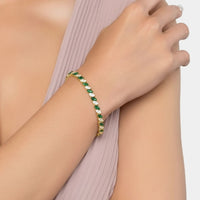 Viscountess Tennis Bracelet Emerald Gold-1