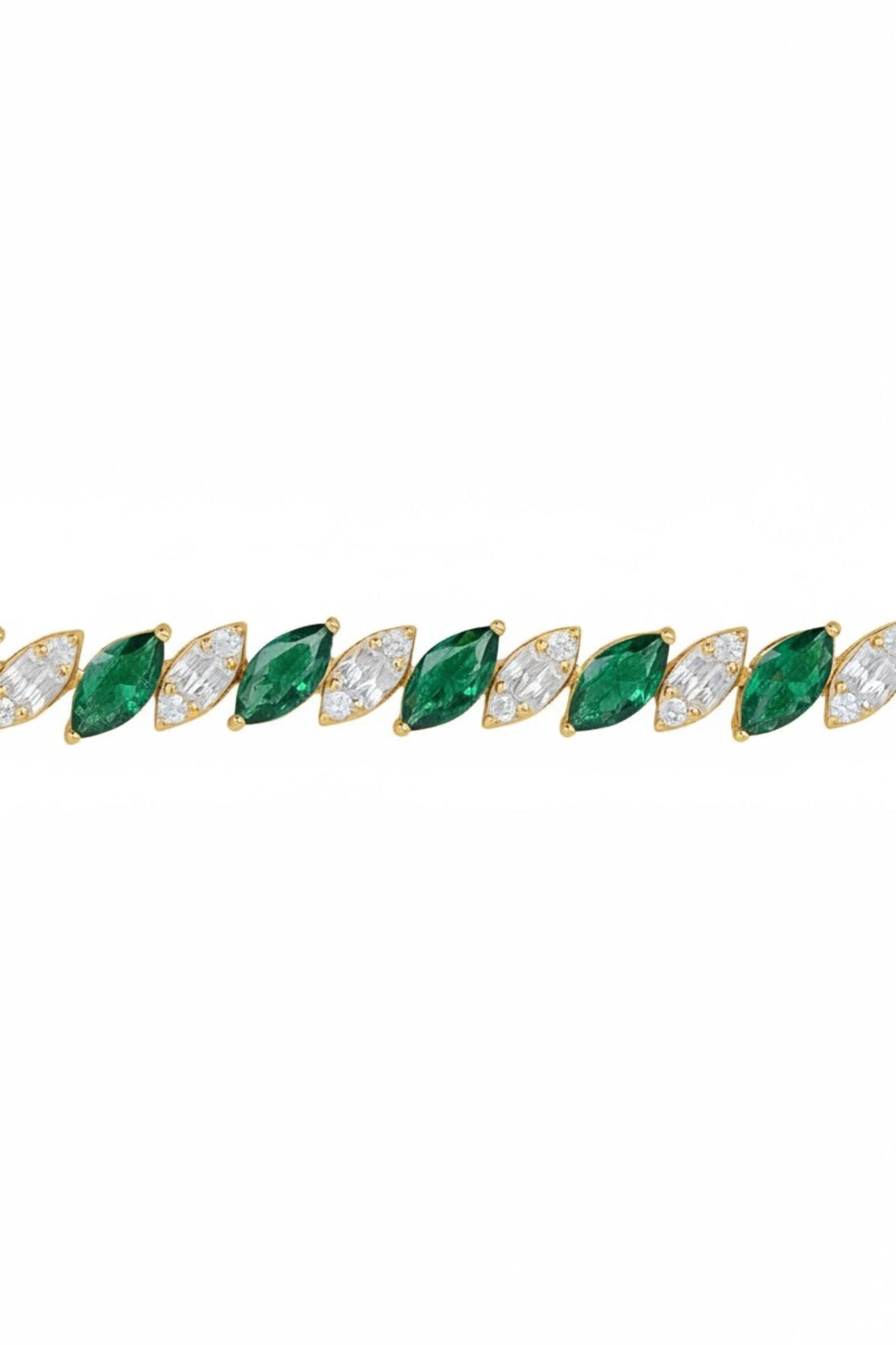 Viscountess Tennis Bracelet Emerald Gold-2