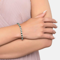 Viscountess Tennis Bracelet Emerald Silver-2