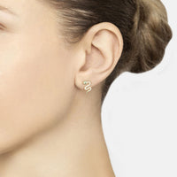 Slither Snake Stud Earrings Cz Gold-3