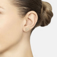 Slither Snake Stud Earrings Cz Gold-1