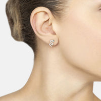 Slither Snake Stud Earrings Cz Silver-1