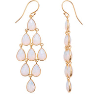Erviola Gemstone Cascade Earrings Gold Opal-2