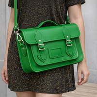Handmade Leather Satchel - Green-1
