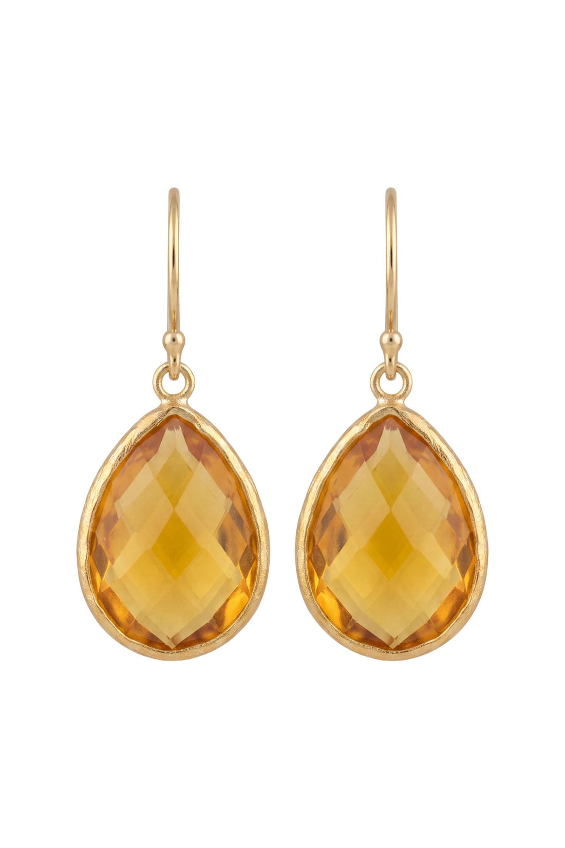 Petite Drop Earrings Citrine Hydro Gold-0