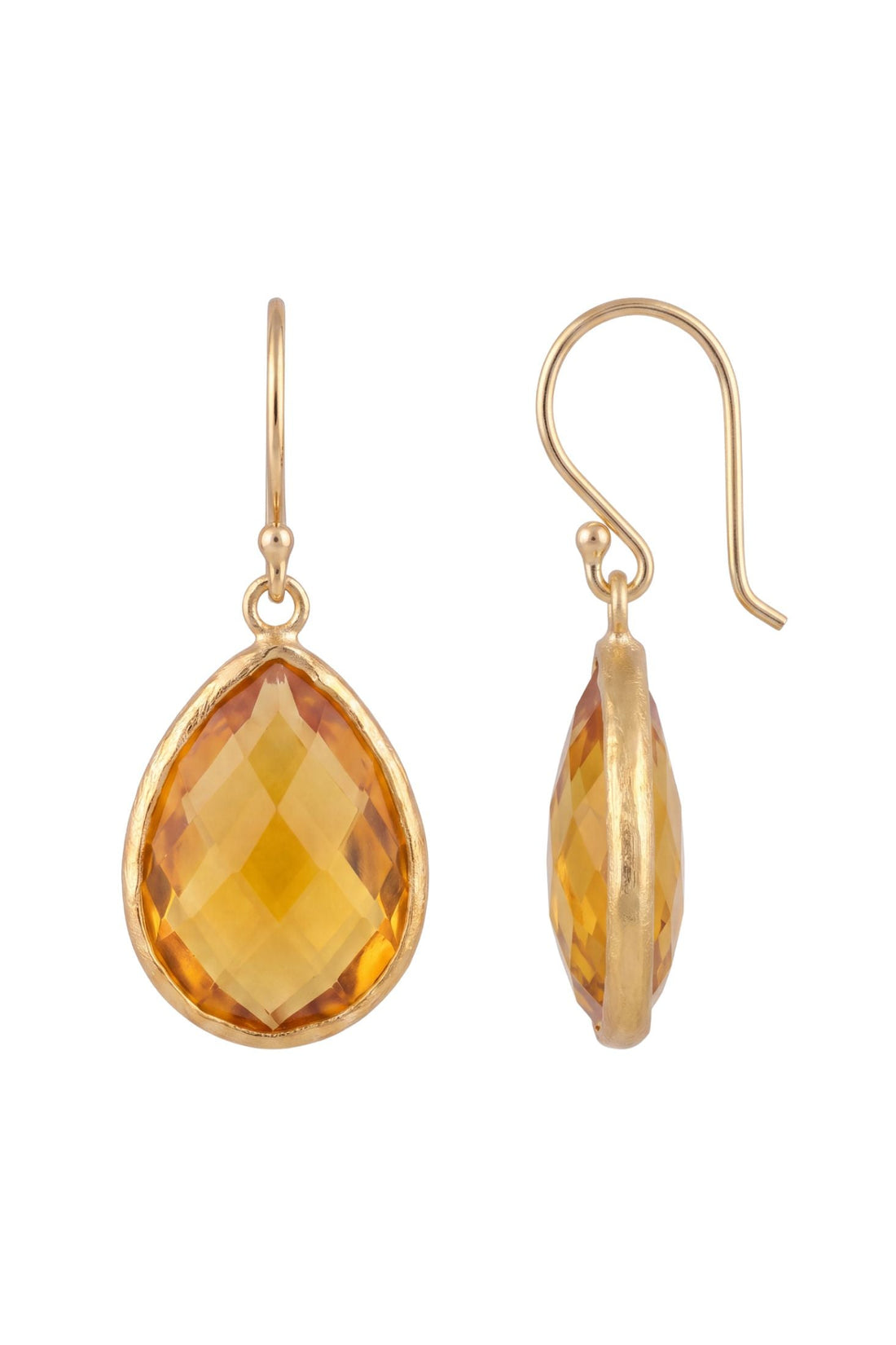 Petite Drop Earrings Citrine Hydro Gold-2