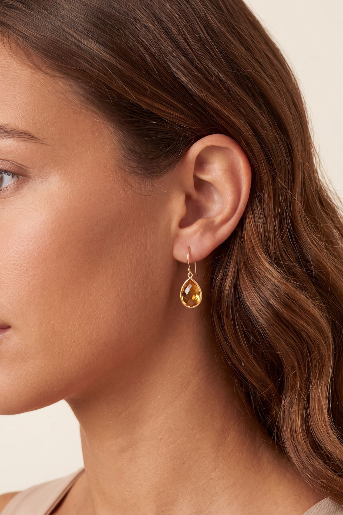 Petite Drop Earrings Citrine Hydro Gold-4
