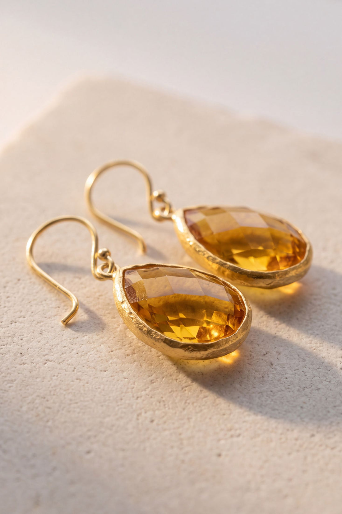 Petite Drop Earrings Citrine Hydro Gold-3