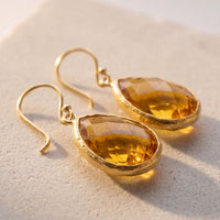 Petite Drop Earrings Citrine Hydro Gold-3