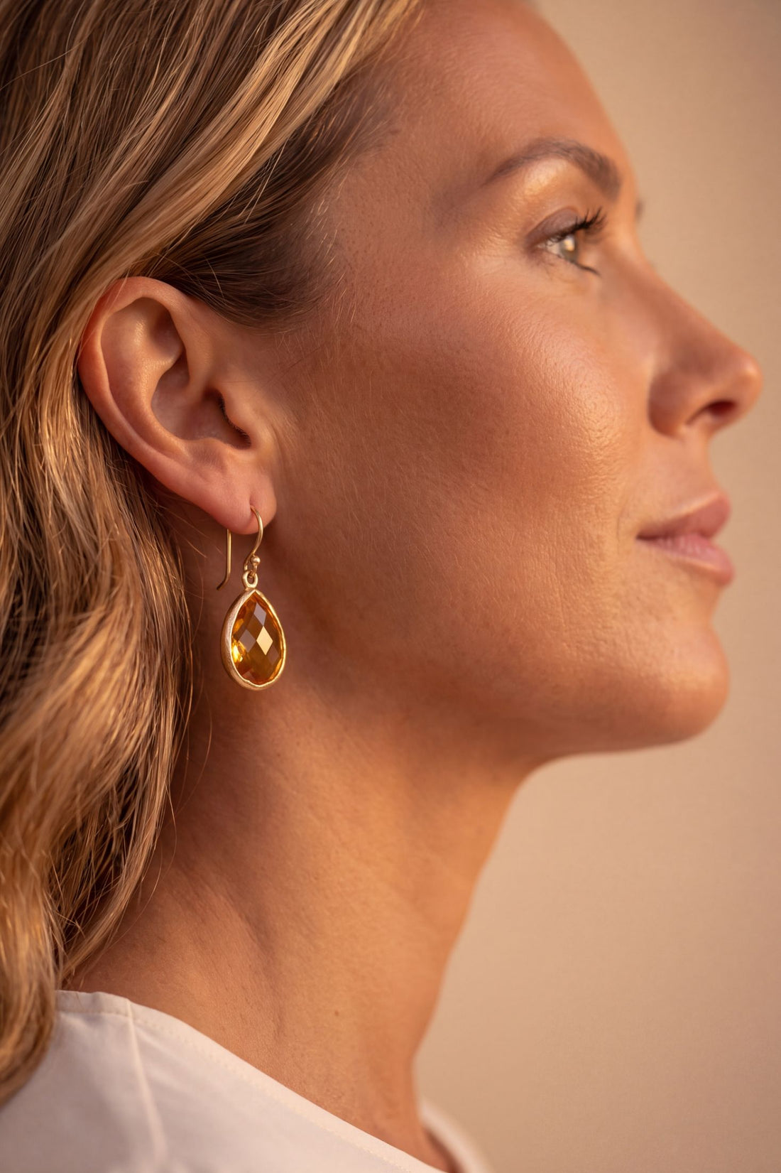 Petite Drop Earrings Citrine Hydro Gold-1