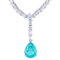 Claudette Statement Necklace Silver Paraiba Tourmaline-0